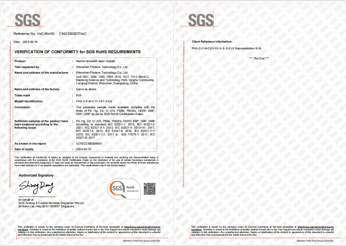 Micro source photons have passed EU RoHS certification